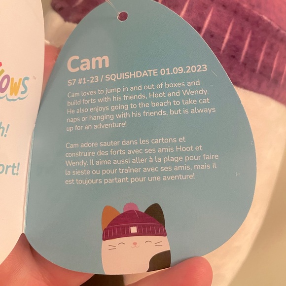 NWT 7” Cam the Cat with Beanie SQUISHMALLOWS - Picture 4 of 5